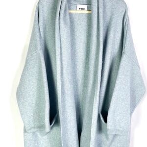 Elegant Light Blue cashmere Draped Cardigan